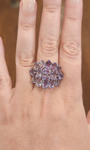 Load image into Gallery viewer, Sterling silver multi-stone amethyst statement ring