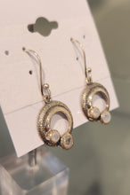 Load image into Gallery viewer, Sterling silver rainbow moonstone fashion earrings