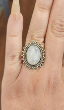 Load image into Gallery viewer, Sterling silver rainbow moonstone fashion ring