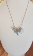 Load image into Gallery viewer, Sterling silver two-toned dragonfly slide pendant