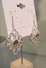 Load image into Gallery viewer, Sterling silver pink tourmaline dangle earrings