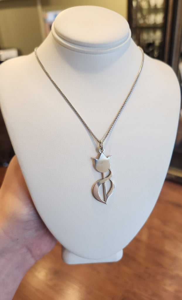 Sterling silver tulip pendant