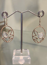 Load image into Gallery viewer, Sterling silver pear-shaped rainbow moonstone fashion earrings