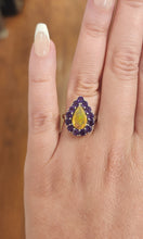 Load image into Gallery viewer, Sterling silver welo opal ring with amethyst
