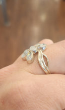 Load image into Gallery viewer, Sterling silver multi-stone rainbow moonstone flower ring
