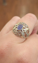 Load image into Gallery viewer, Sterling silver tanzanite filigree ring