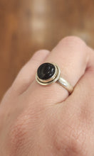Load image into Gallery viewer, Sterling silver round black onyx ring
