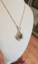 Load image into Gallery viewer, Sterling silver australian opal pendant with pink tourmaline