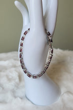 Load image into Gallery viewer, Sterling silver garnet tennis bracelet