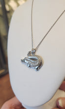 Load image into Gallery viewer, Sterling silver alligator diamond pendant