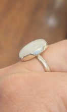 Load image into Gallery viewer, Sterling silver oval rainbow moonstone statement ring