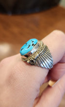 Load image into Gallery viewer, Sterling silver southwest style turquoise ring