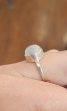 Load image into Gallery viewer, Sterling silver oval rainbow moonstone ring