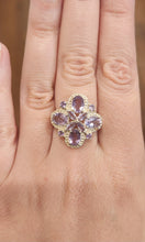 Load image into Gallery viewer, Sterling silver amethyst flower ring