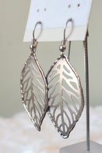 Load image into Gallery viewer, Sterling silver leaf dangle earrings