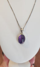Load image into Gallery viewer, Sterling silver amethyst cabochon pendant