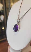 Load image into Gallery viewer, Sterling silver amethyst cabochon pendant