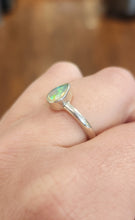 Load image into Gallery viewer, Sterling silver faceted pear-shaped Ethiopian opal ring