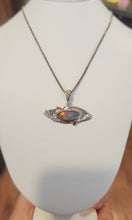 Load image into Gallery viewer, Sterling silver australian opal pendant with garnet