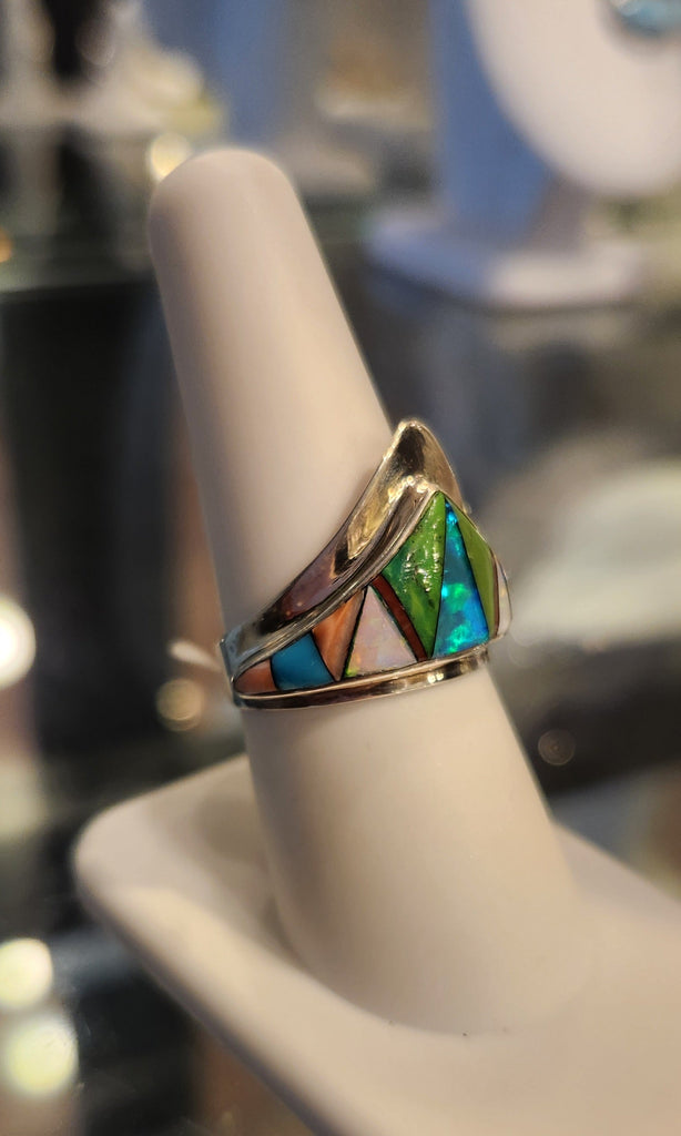 Sterling silver turquoise inlay ring