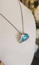 Load image into Gallery viewer, Sterling silver kyocera opal tropical fish pendant