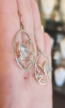 Load image into Gallery viewer, Sterling silver pear-shaped rainbow moonstone fashion earrings