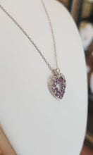 Load image into Gallery viewer, Sterling silver amethyst heart pendant