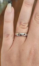 Load image into Gallery viewer, Sterling silver diamond dog bone pawprint ring