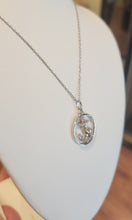 Load image into Gallery viewer, Sterling silver anchor pendant with gold accent and diamonds