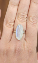 Load image into Gallery viewer, Sterling silver oval rainbow moonstone ring