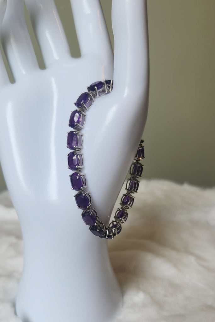 Sterling silver amethyst tennis bracelet