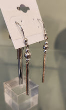 Load image into Gallery viewer, Sterling silver tri-toned tassle dangle earrings