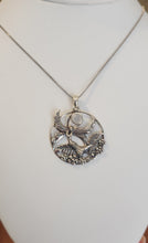 Load image into Gallery viewer, Sterling silver rainbow moonstone faery pendant
