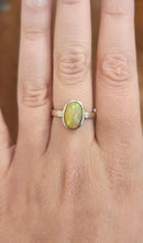 Load image into Gallery viewer, Sterling silver oval Ethiopian opal cabochon ring