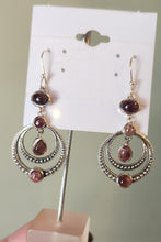 Load image into Gallery viewer, Sterling silver pink tourmaline dangle earrings