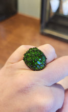 Load image into Gallery viewer, Sterling silver chrome diopside cluster ring