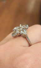 Load image into Gallery viewer, Sterling silver blue topaz flower ring