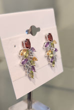 Load image into Gallery viewer, Sterling silver multi-gemstone dangle earrings