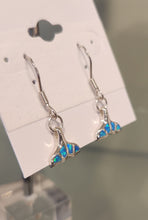 Load image into Gallery viewer, Sterling silver kyocera opal whale tail earrings