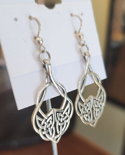 Sterling silver celtic knotwork dangle earrings