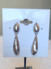 Load image into Gallery viewer, Sterling silver teardrop dangle textured earrings