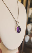 Load image into Gallery viewer, Sterling silver amethyst cabochon pendant