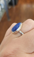 Load image into Gallery viewer, Sterling silver pear-shaped lapis ring