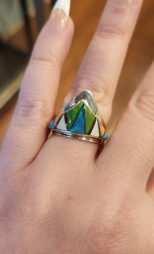 Sterling silver turquoise inlay ring