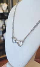 Load image into Gallery viewer, Sterling silver double chain infinity necklace