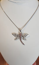 Load image into Gallery viewer, Sterling silver large dragonfly pendant