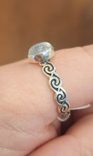 Load image into Gallery viewer, Sterling silver wavy rainbow moonstone ring