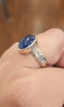 Load image into Gallery viewer, Sterling silver blue kyanite textured ring