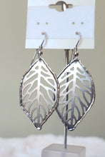 Load image into Gallery viewer, Sterling silver leaf dangle earrings