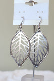 Sterling silver leaf dangle earrings